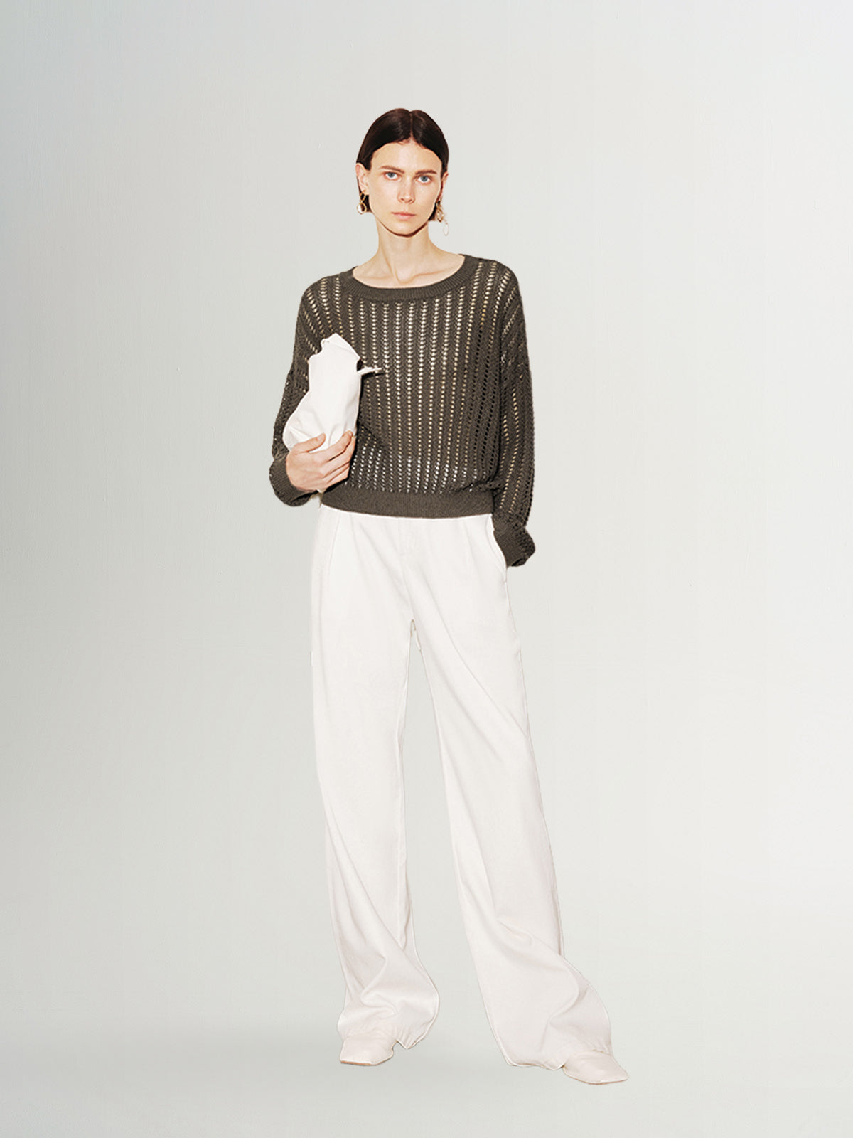 Crew Neck Open Knit Sweater - MEILLEUR MOMENT OFFICIAL STORE NEW YORK 