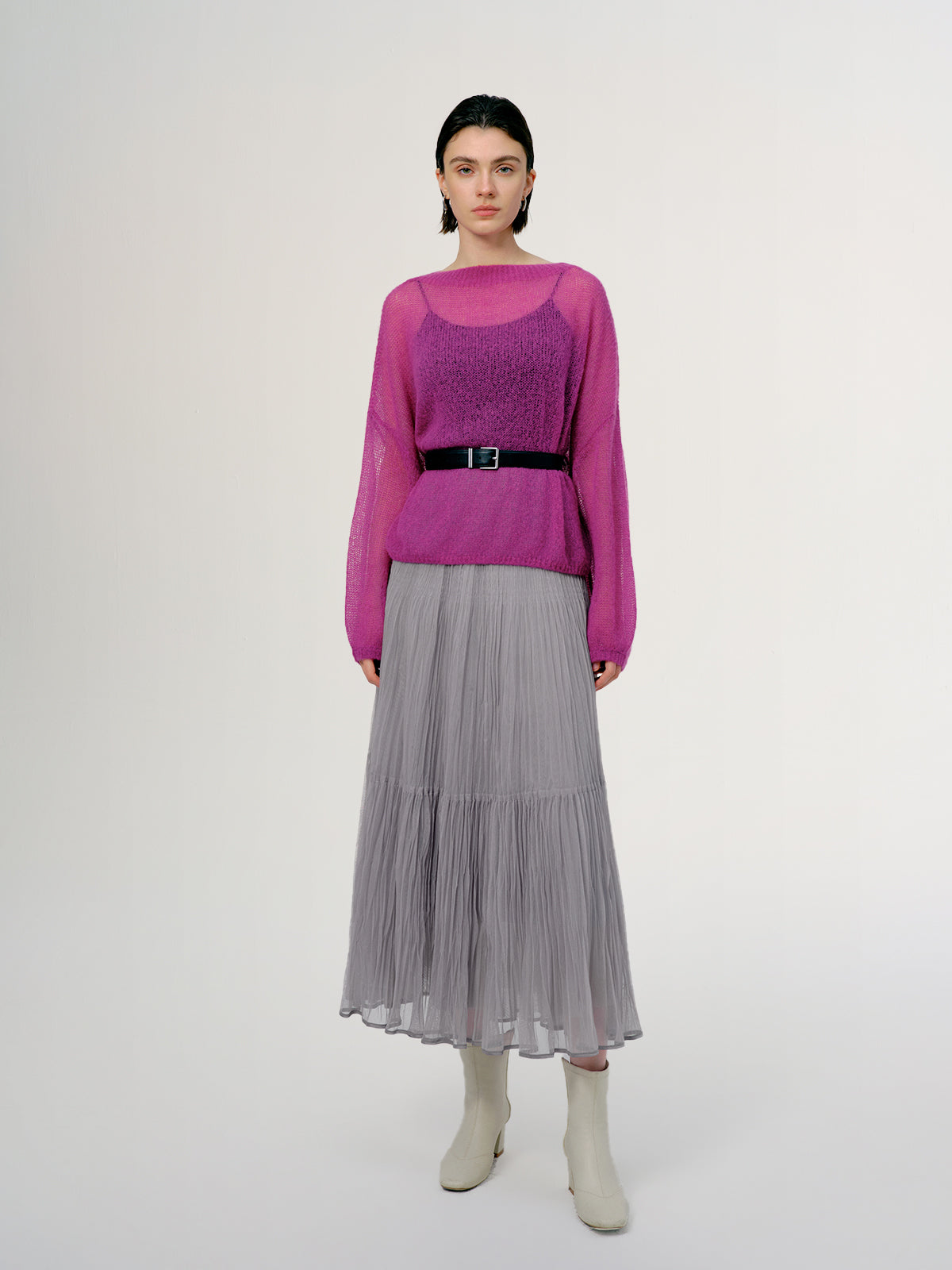 Lightweight Silk-Cashmere Knit Sweater