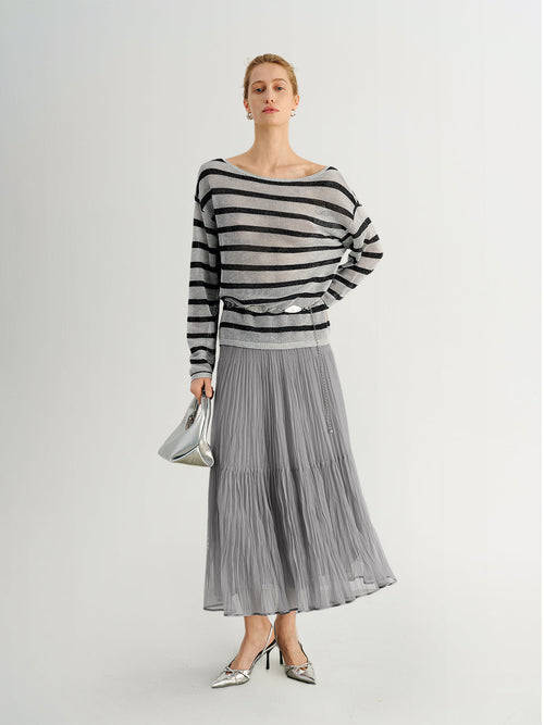 Load image 1 in gallery view. Oversized Striped Knit Pullover