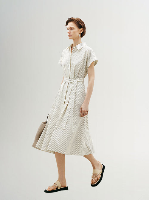 Load image 1 in gallery view. Short Sleeves 100% Cotton Dress