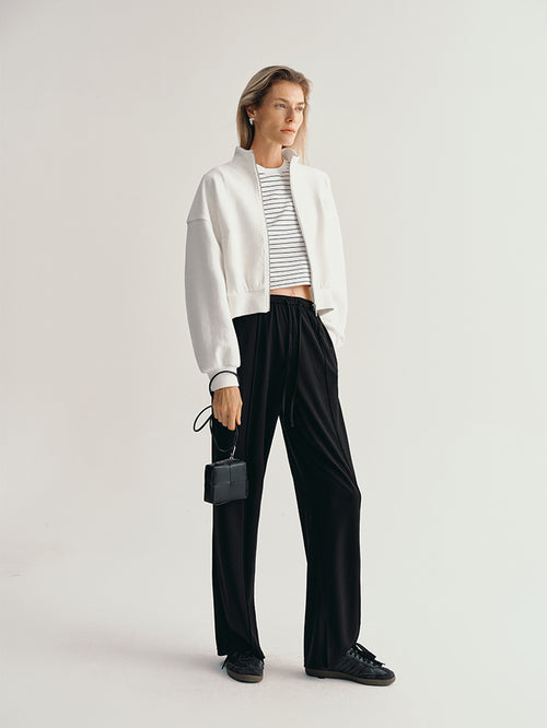 Load image 1 in gallery view. Cropped Bomber Jacket
