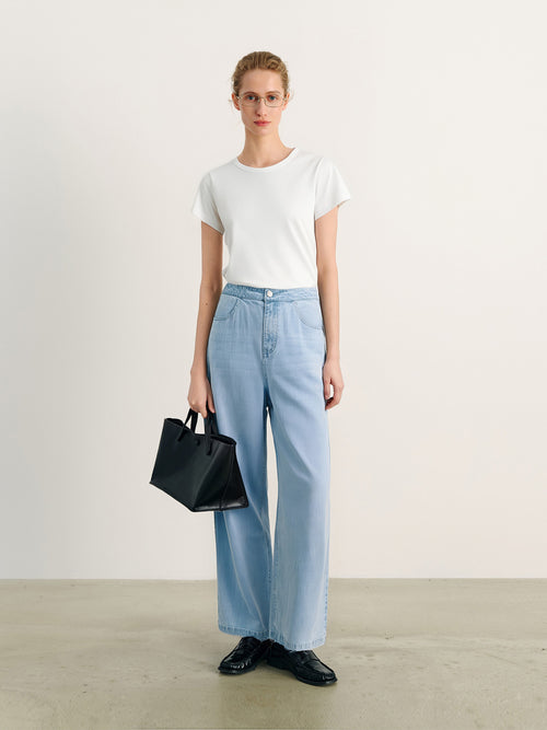 Load image 1 in gallery view. Wide Leg Lyocell Pants