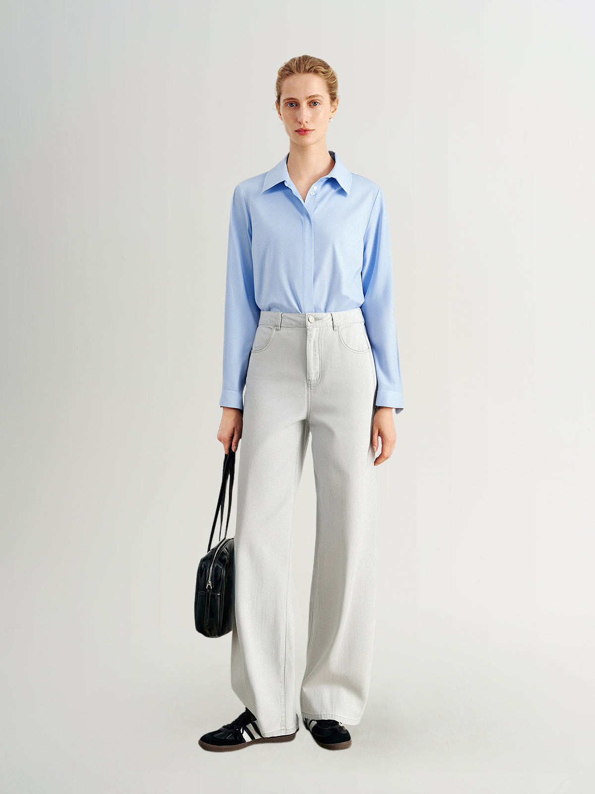 Light Gray Lyocell Straight Jeans