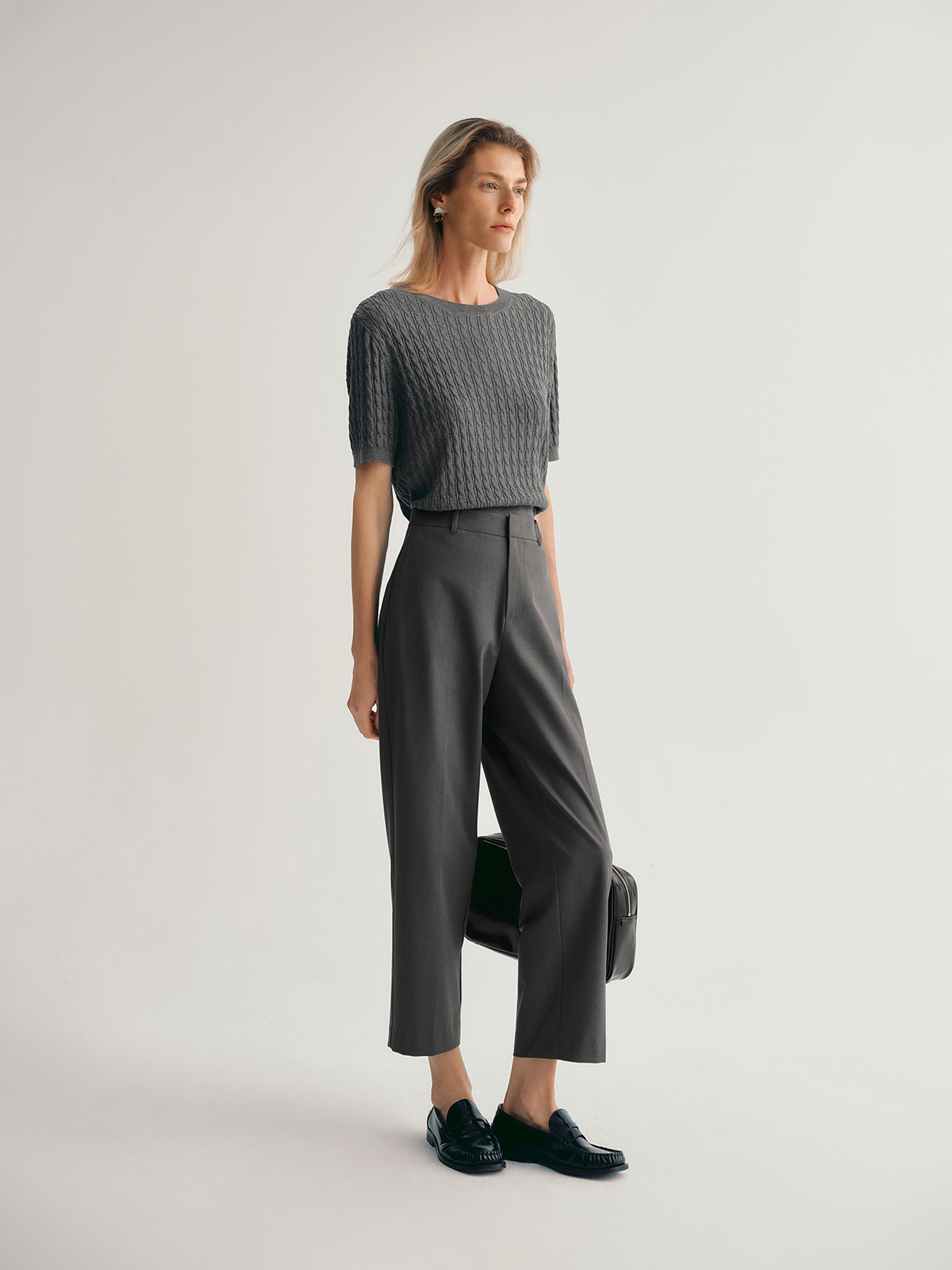 Slim-Fit Cropped Cotton Trousers