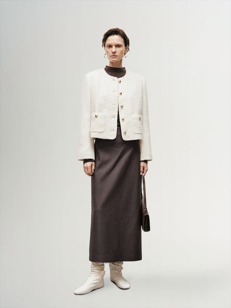 Wool Tweed Short Jacket - MEILLEUR MOMENT OFFICIAL STORE NEW YORK 