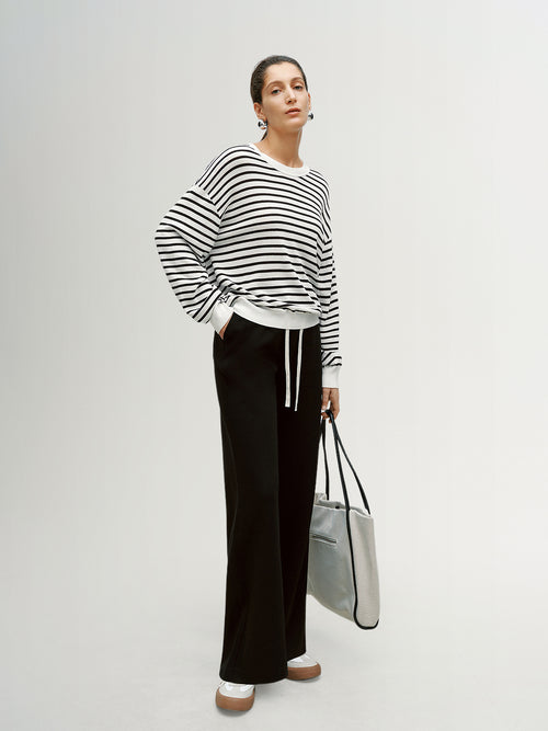 Load image 1 in gallery view. Striped Crewneck Relaxed Top