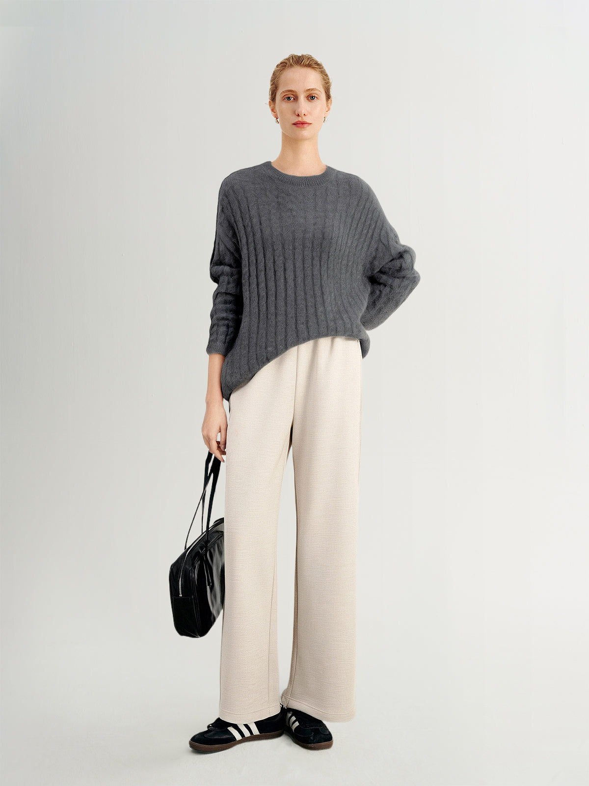 Oatmeal Elastic Waist