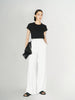 White flowing pants