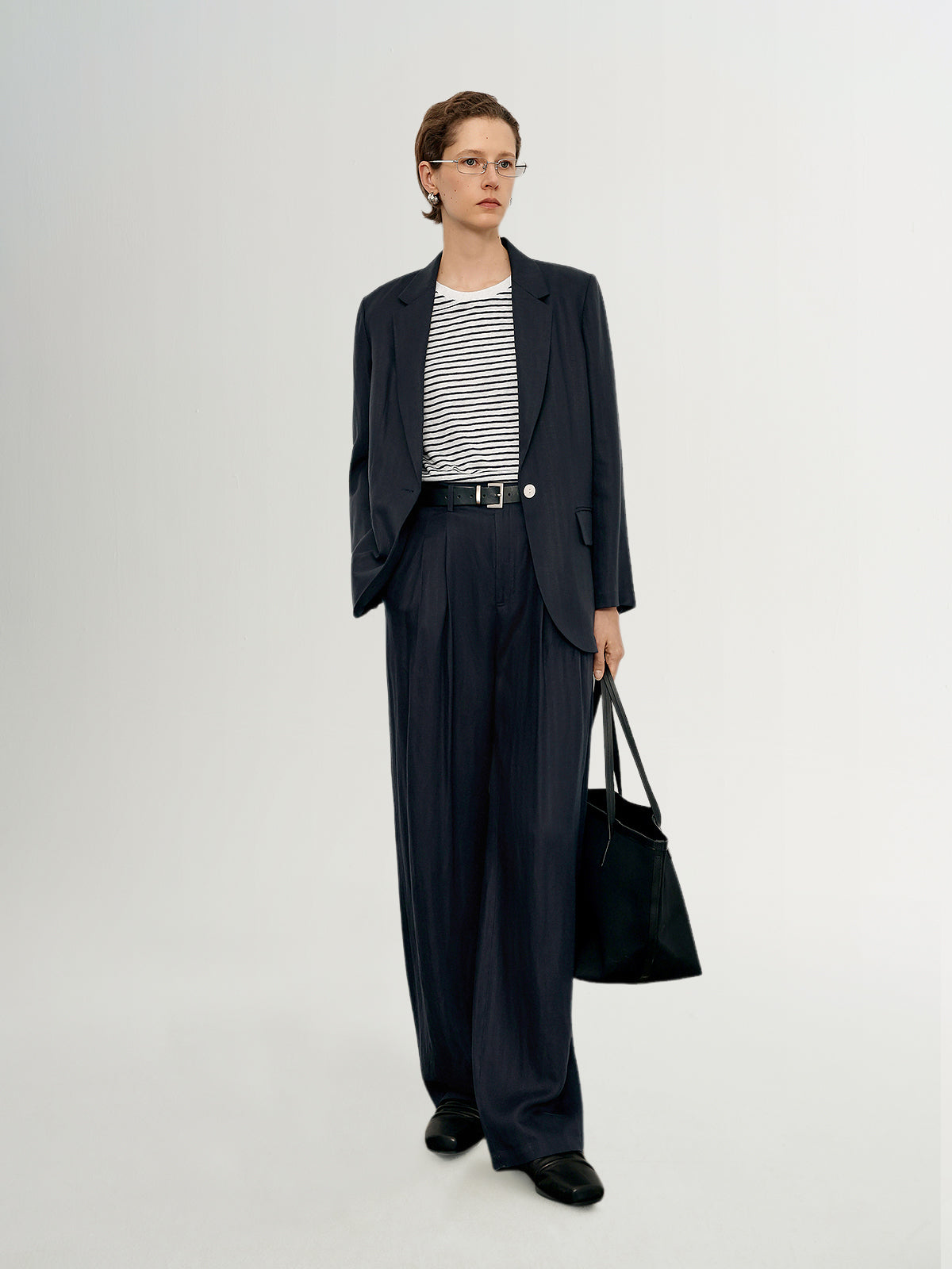 Lyocell-Linen Single-Button Blazer Suit