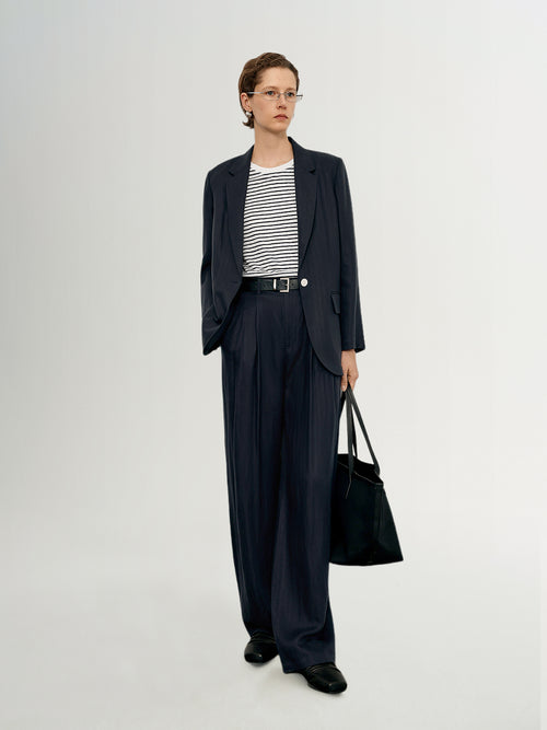 Load image 1 in gallery view. Lyocell-Linen Single-Button Blazer Suit