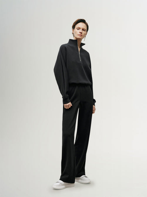 Load image 1 in gallery view. Straight Fit Elastic Trousers - MEILLEUR MOMENT OFFICIAL STORE NEW YORK 