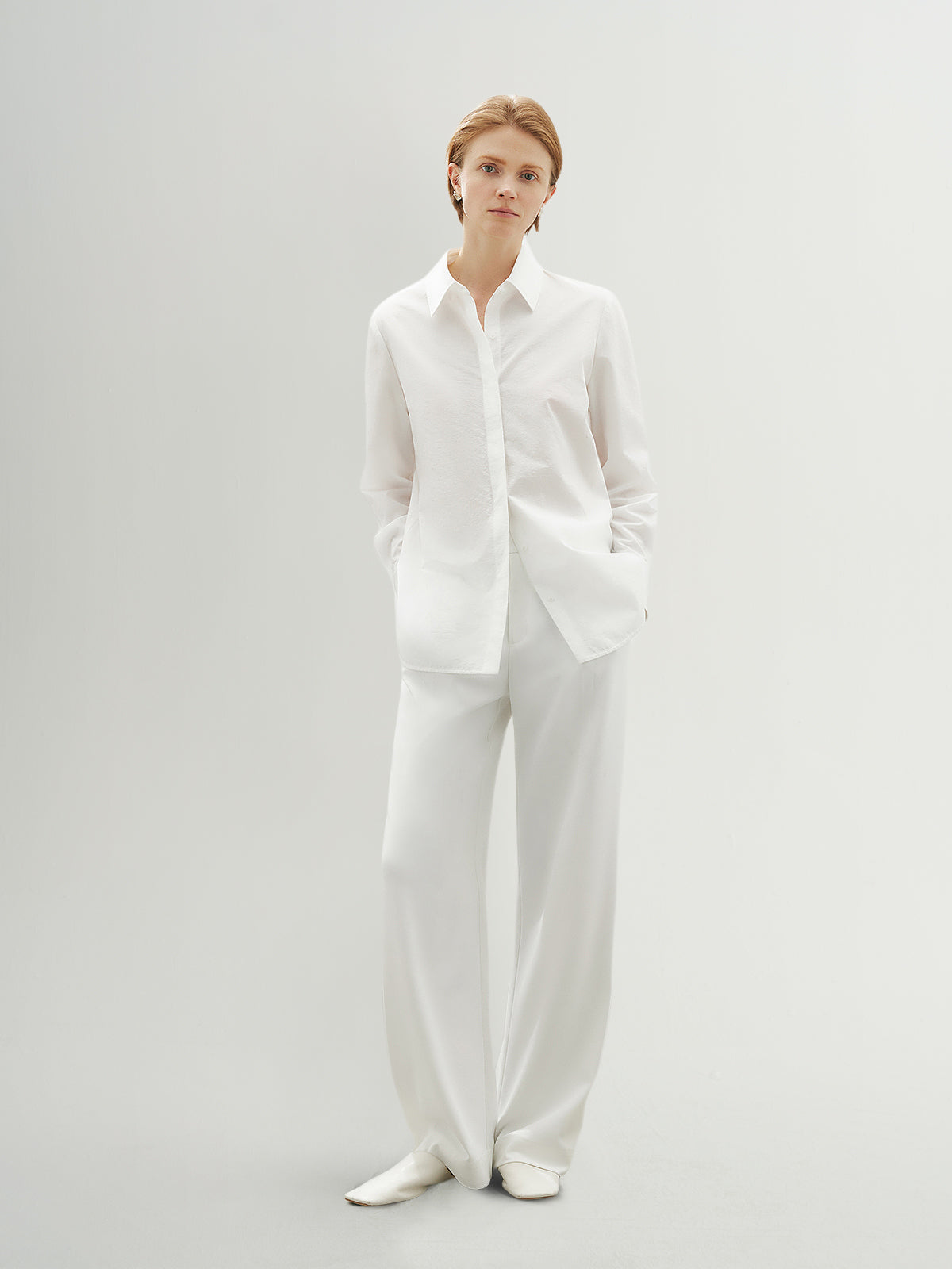 Structured Classic Stand-Collar Shirt