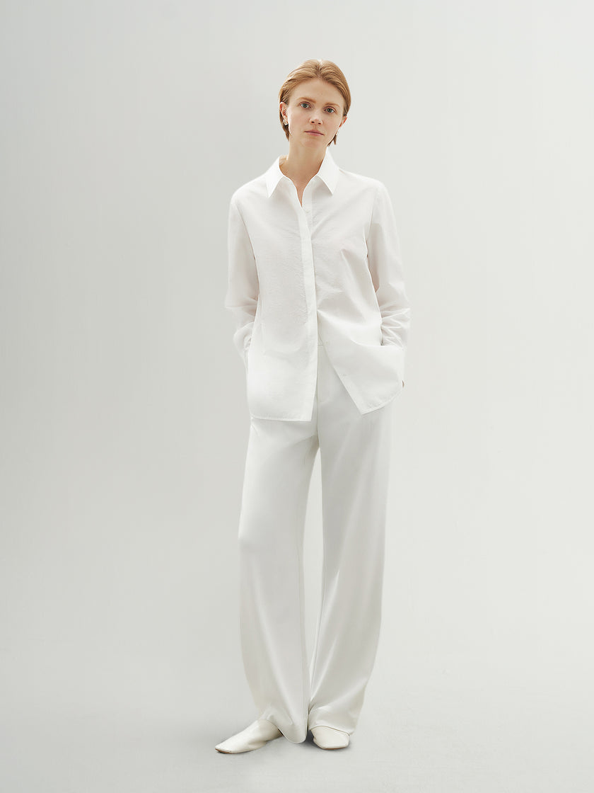 Structured Classic Stand-Collar Shirt