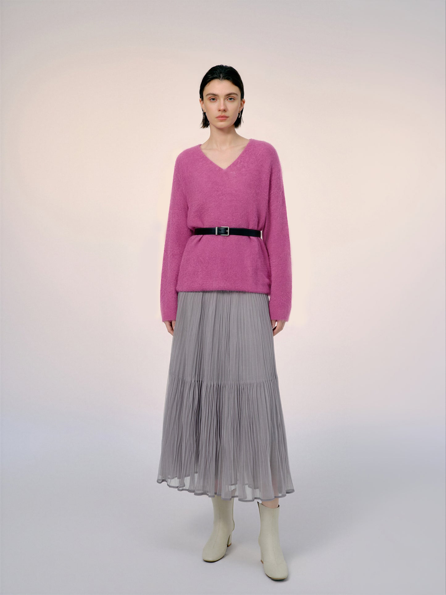 Relaxed V-Neck Raglan Sweater