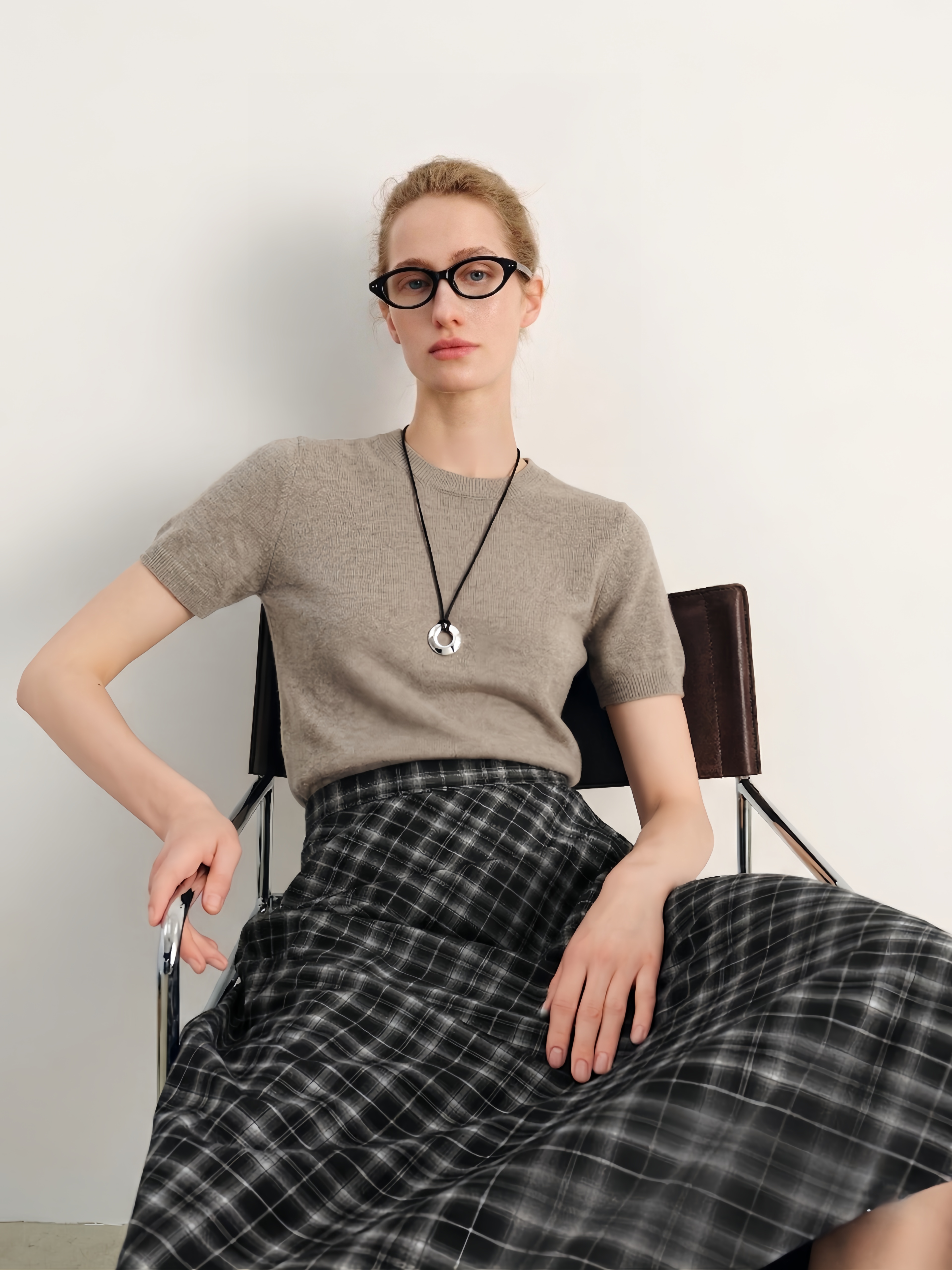 Silk-Cashmere Lightweight Short-Sleeve Top