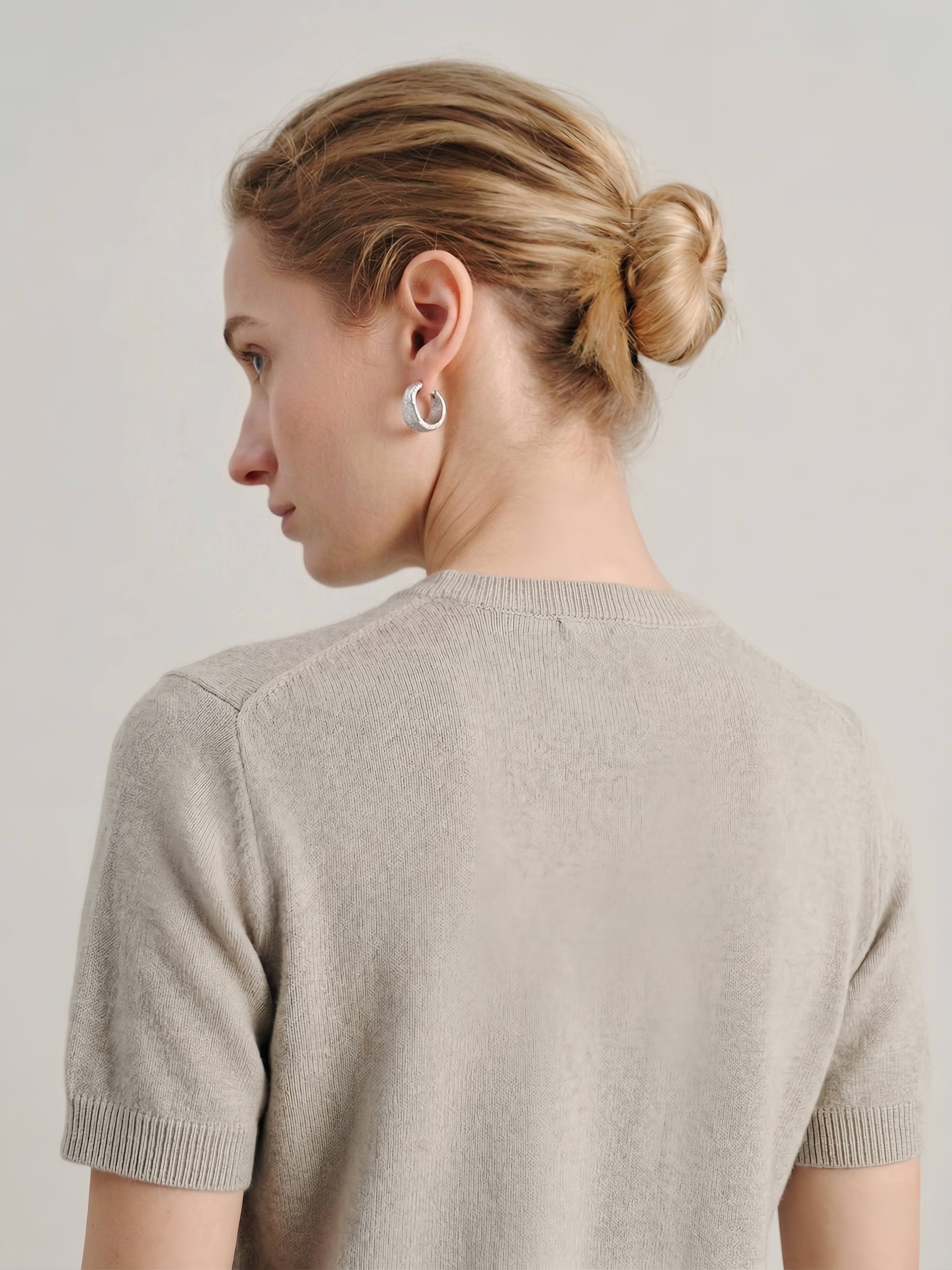 Silk-Cashmere Lightweight Short-Sleeve Top