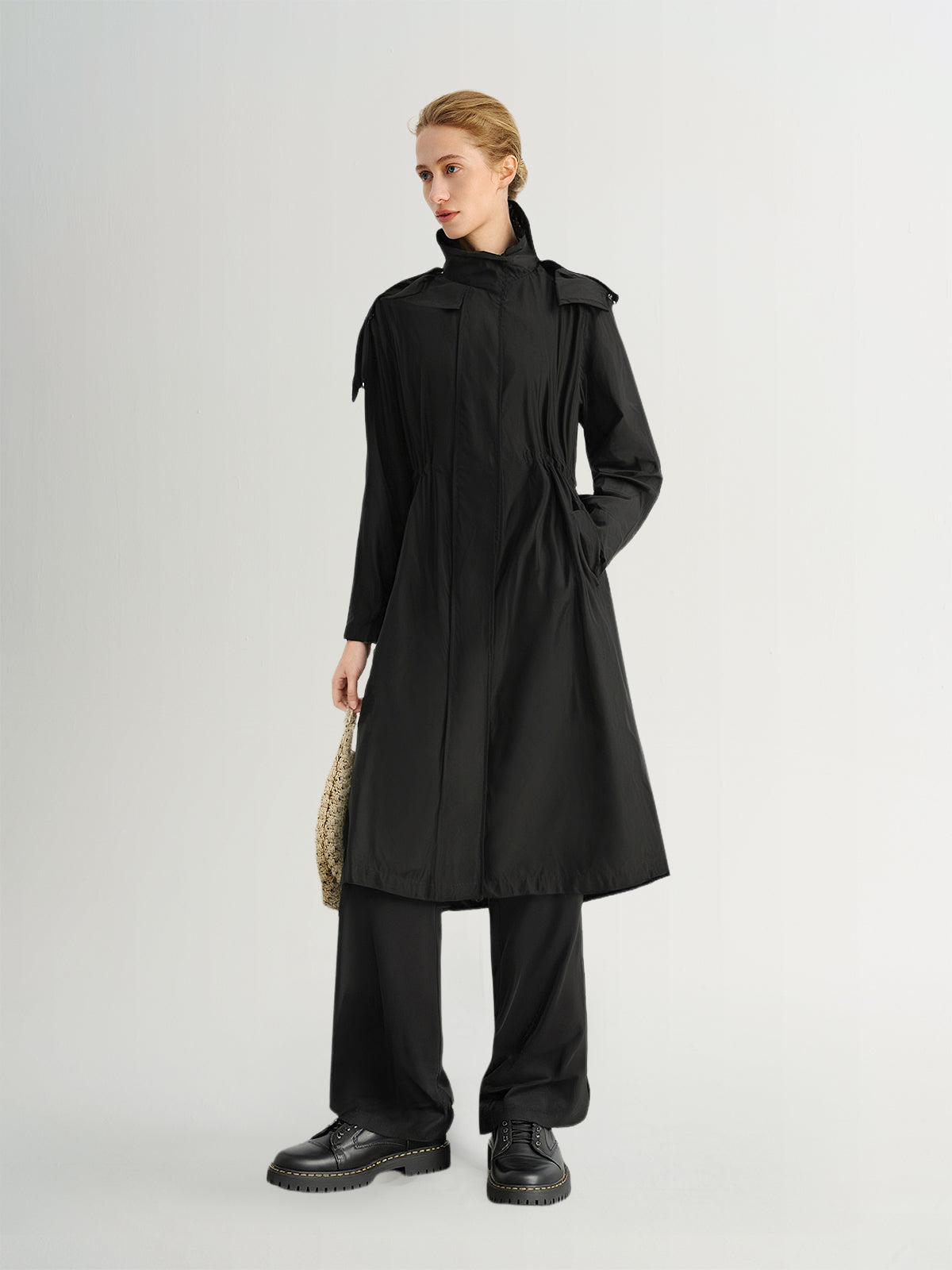 Hooded Longline Trench Coat