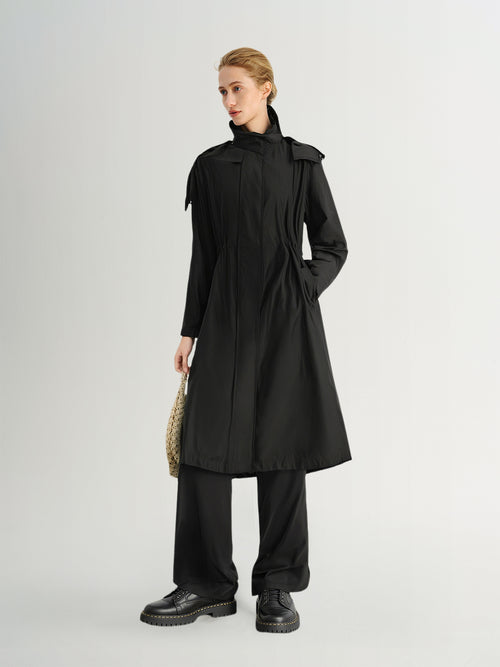 Load image 1 in gallery view. Hooded Longline Trench Coat