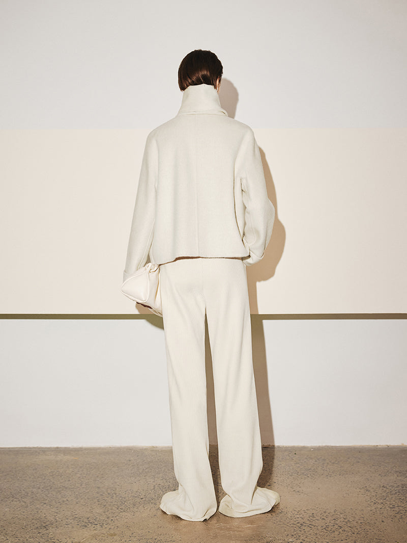 Wool Coat with Scarf