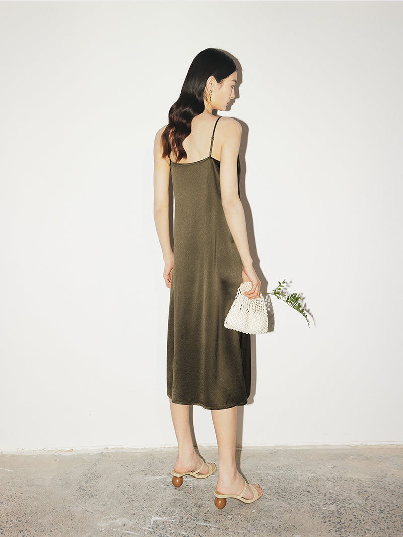 Smooth Acetate Slip Dress