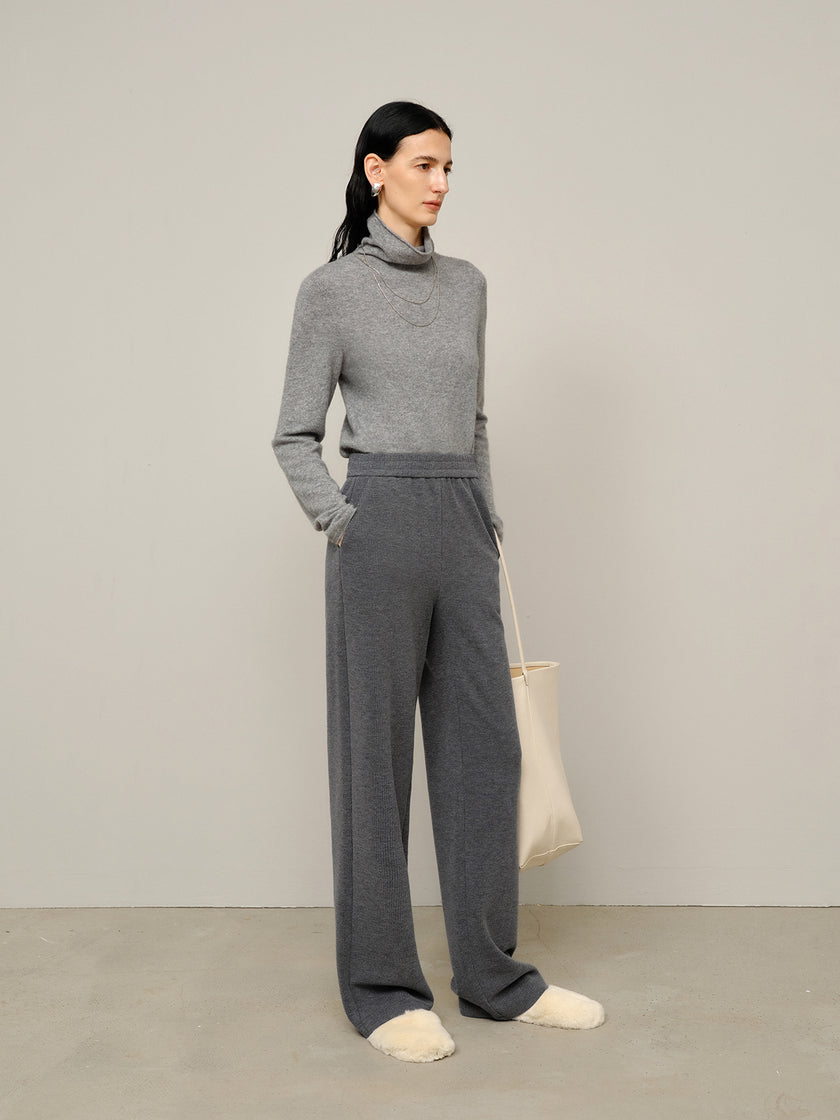 Gray Slim Fit Pure Cashmere Sweater 599A333004Q