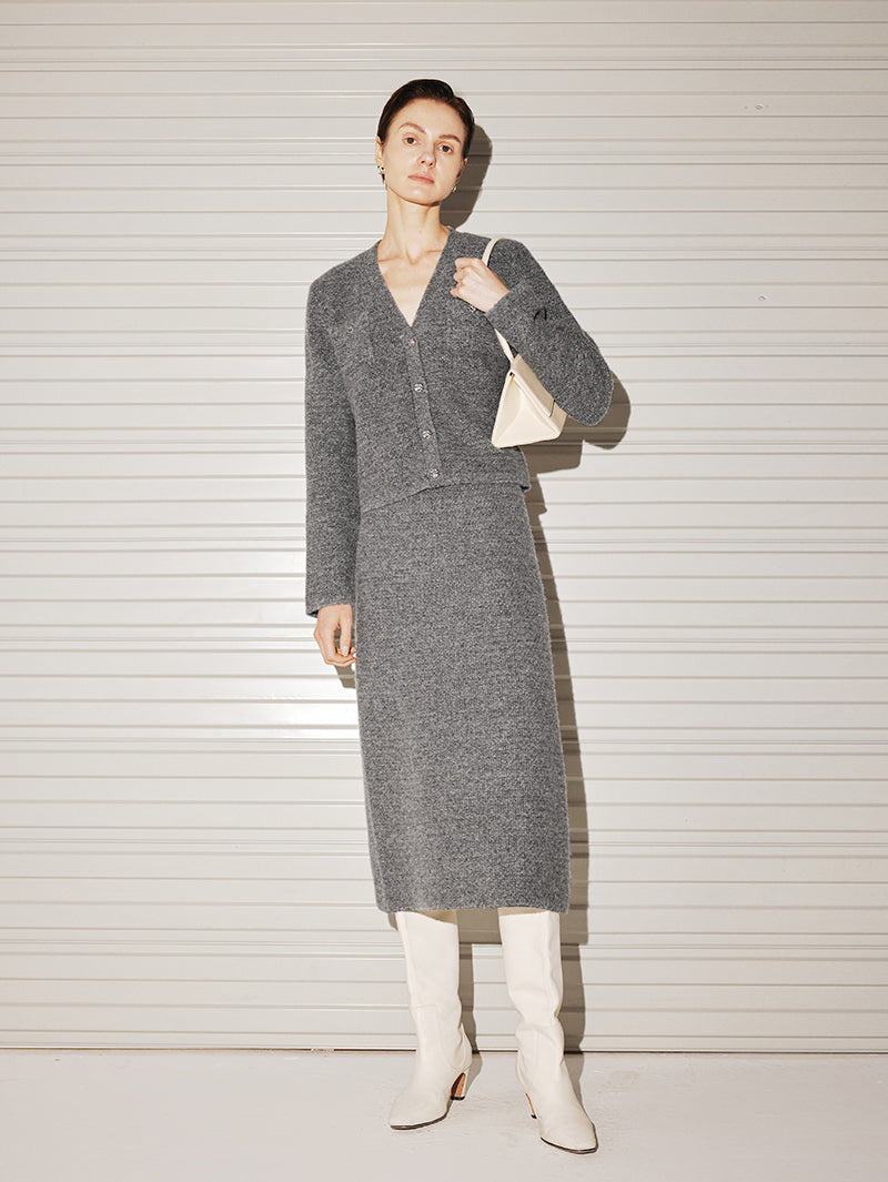 Wool Tweed Short Jacket Skirt Suit - MEILLEUR MOMENT OFFICIAL STORE NEW YORK