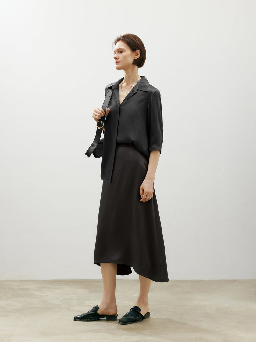 Pure Silk Half-Sleeve  Shirt