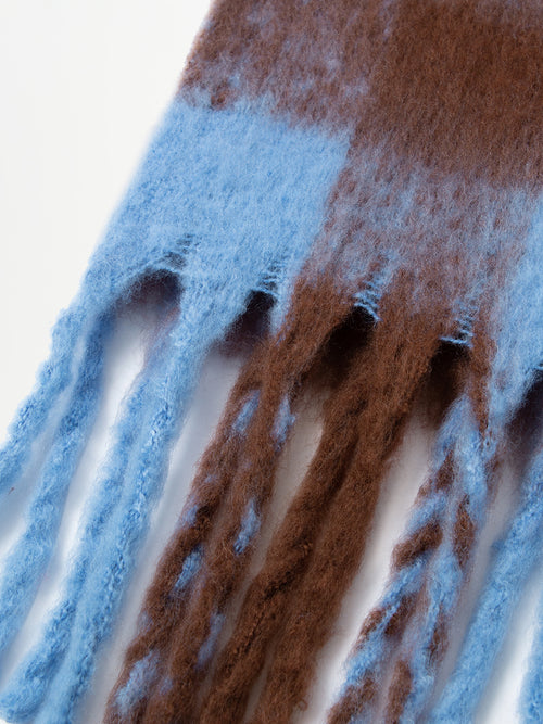 Load image 1 in gallery view. Navy Blue Plaid Scarf