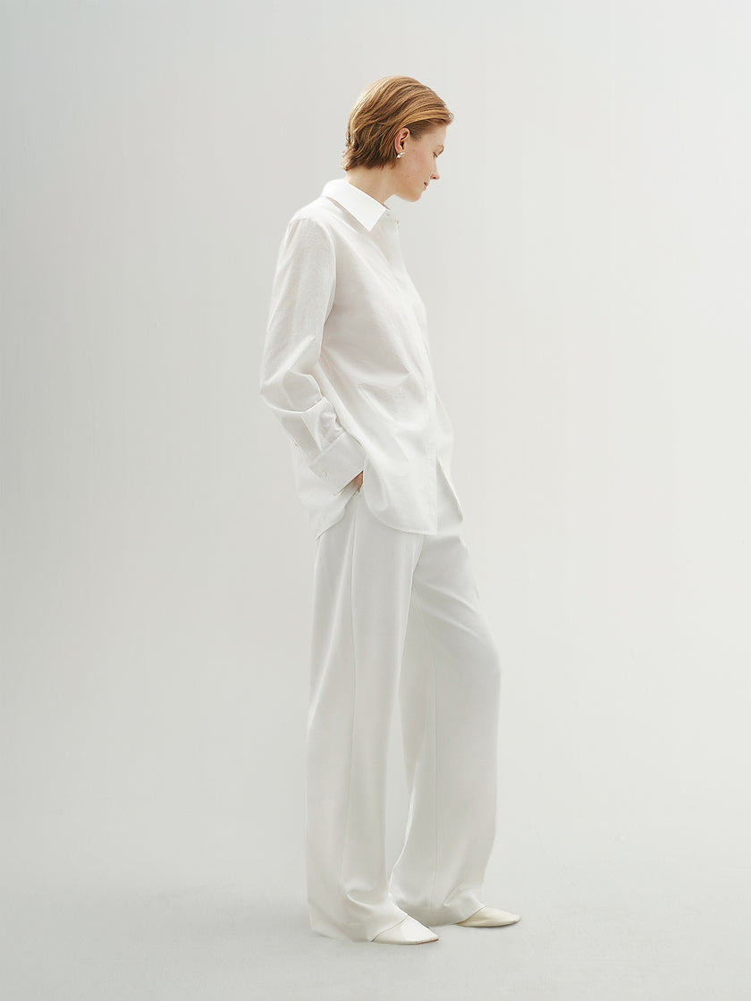 Structured Classic Stand-Collar Shirt