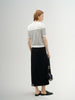 Stripe V Neck Lyocell Knit Cardigan