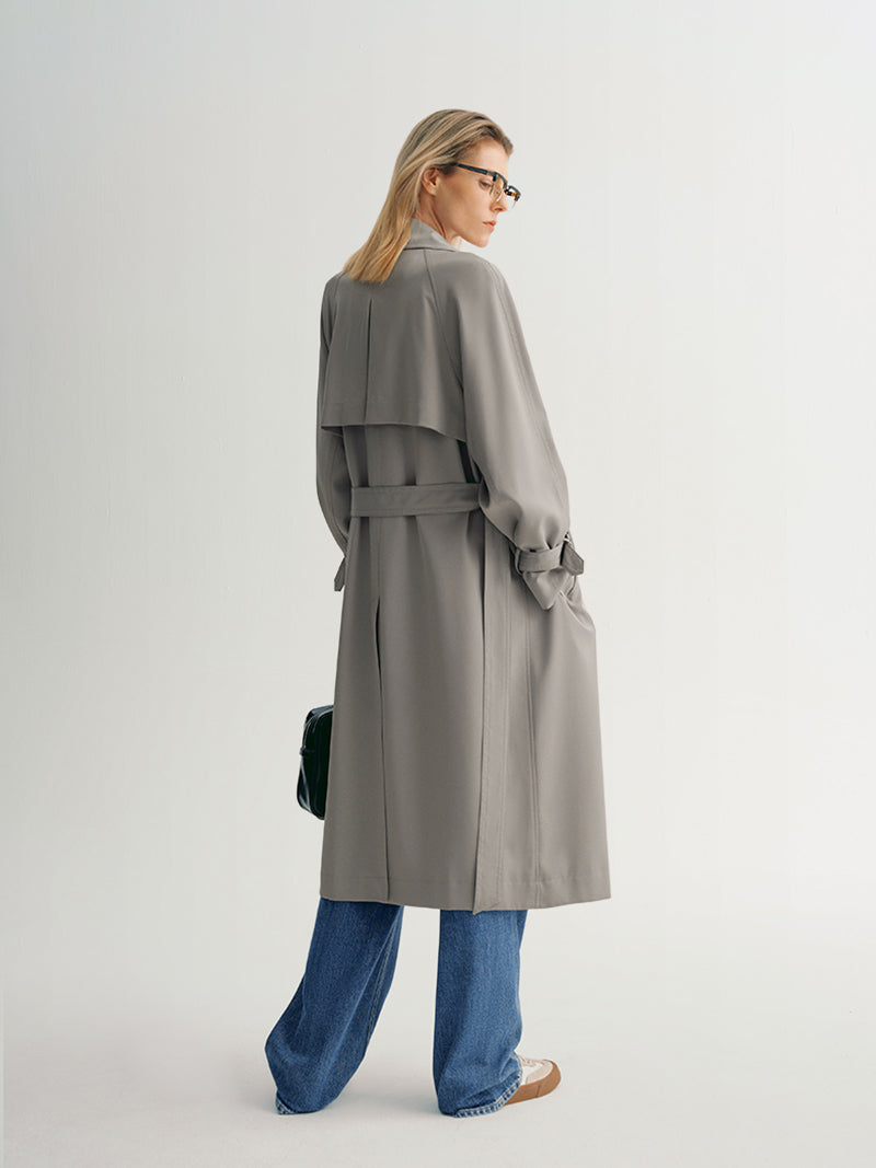 Sleek Midi Trench Coat