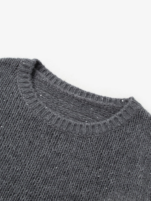 Load image 1 in gallery view. Cashmere Tiny Sequins Sweater