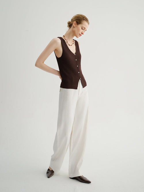 Load image 1 in gallery view. Linen-Blend Slight Barrel Pants