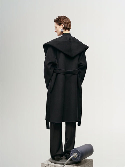 Load image 1 in gallery view. 100% Australian Merino Wool Hooded Coat - MEILLEUR MOMENT OFFICIAL STORE NEW YORK 