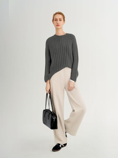 Load image 1 in gallery view. Oatmeal Elastic Waist