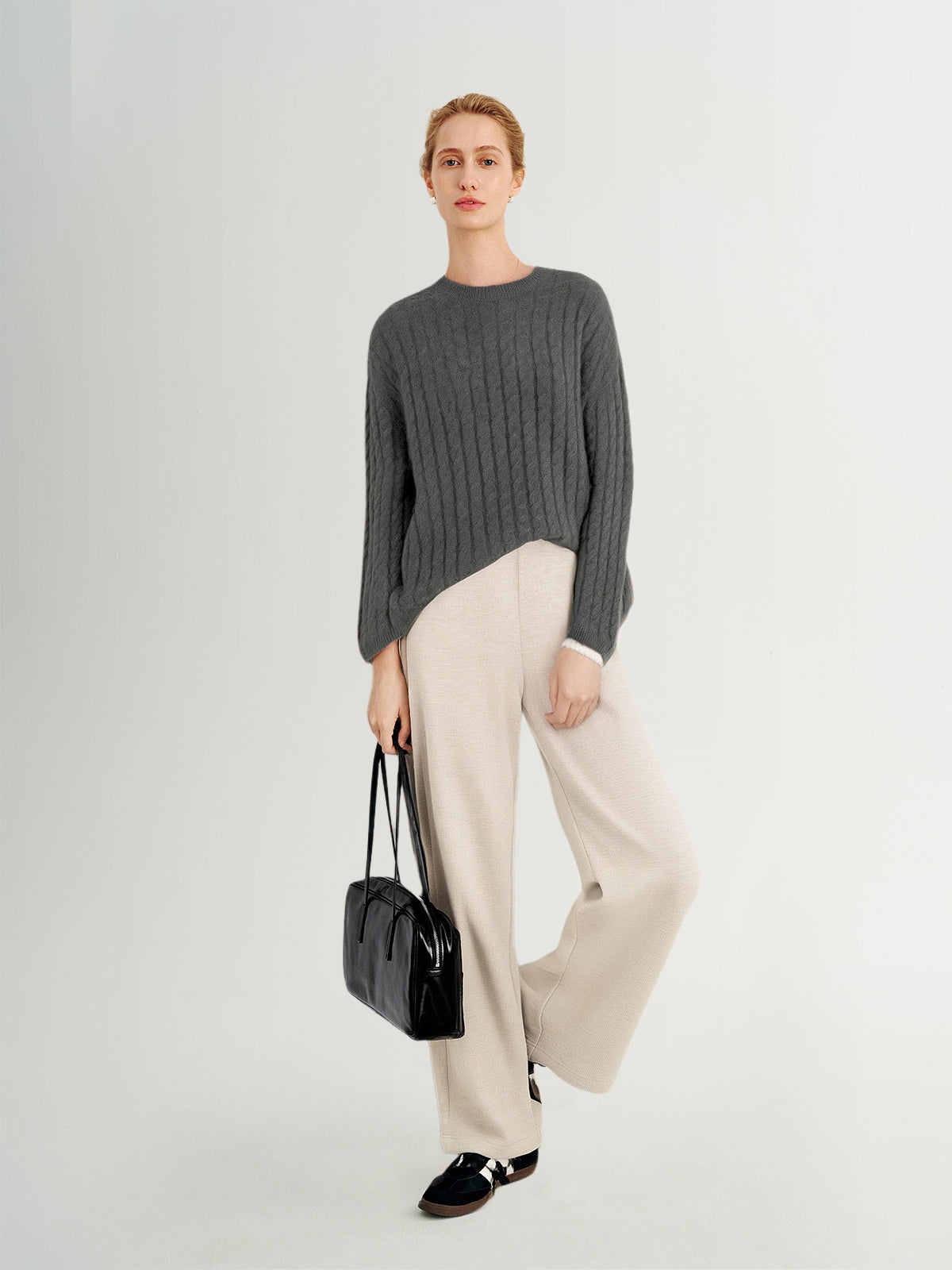 Oatmeal Elastic Waist