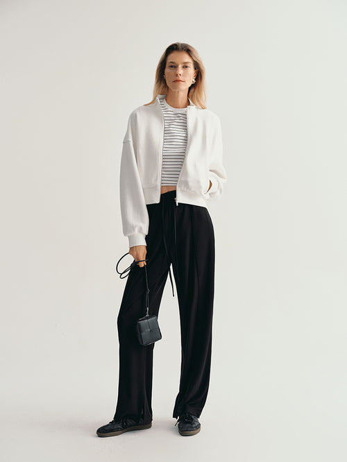Load image 1 in gallery view. Cropped Bomber Jacket