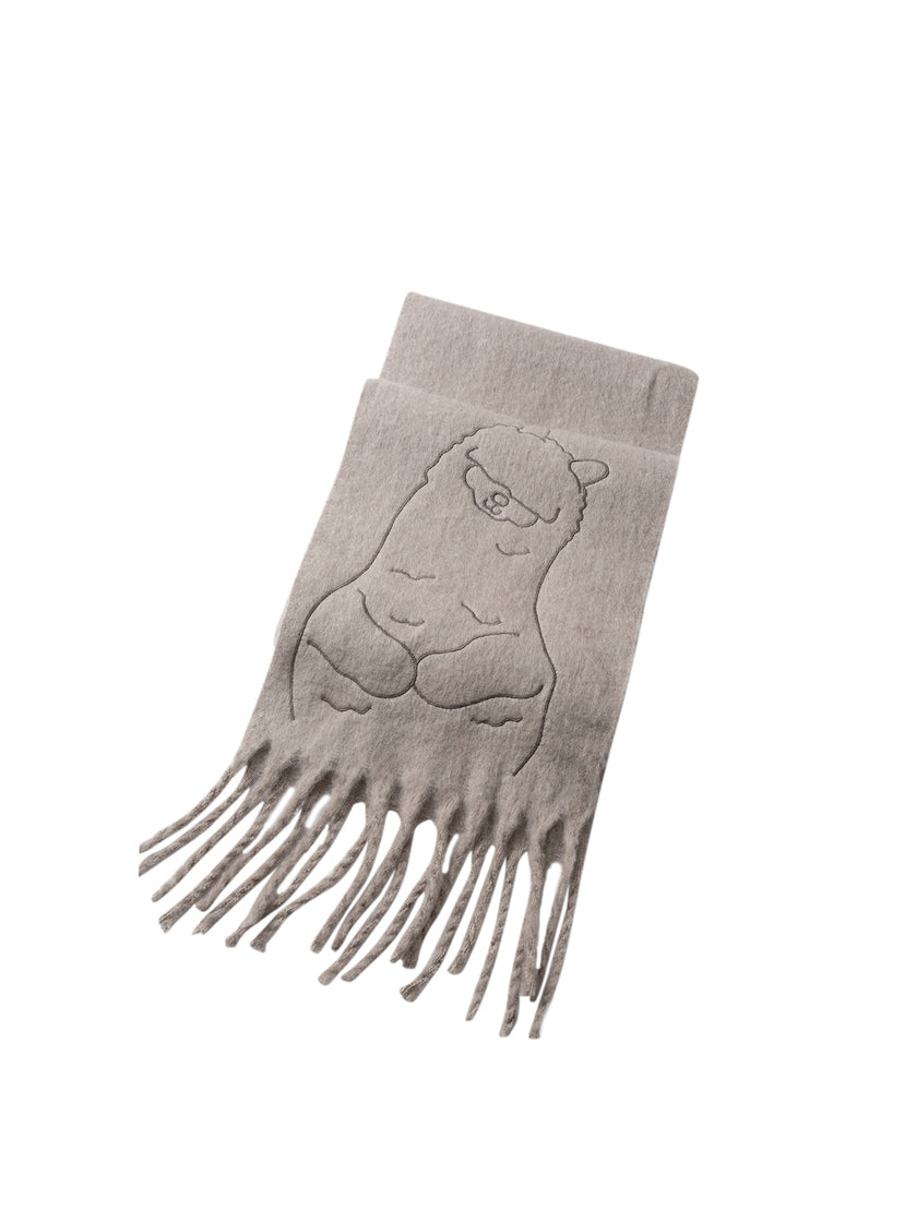 Off-White Animal Print Wool Blend Scarf