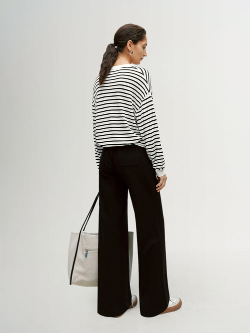 Load image 1 in gallery view. Striped Crewneck Relaxed Top