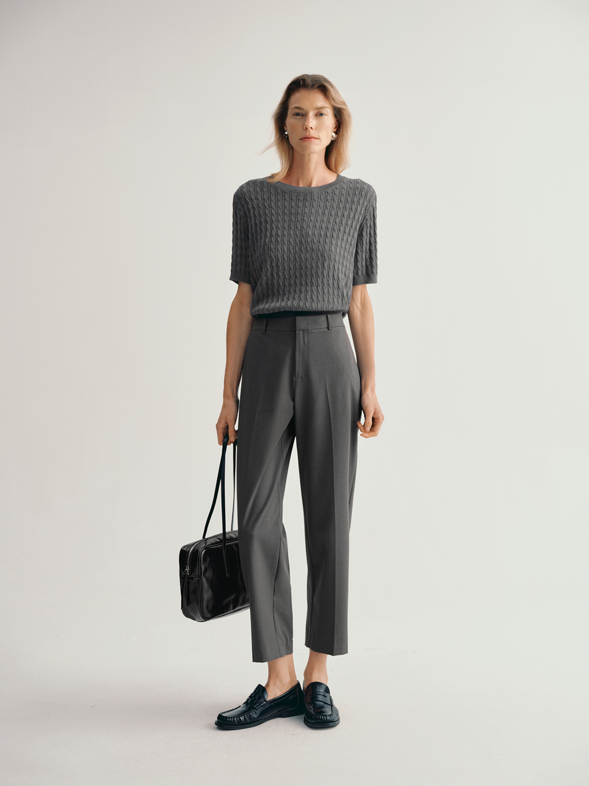 Slim-Fit Cropped Cotton Trousers