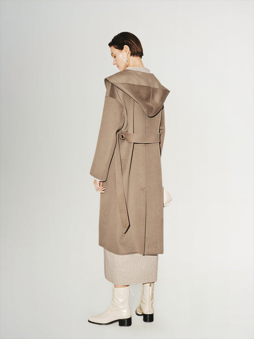 Load image 1 in gallery view. Large Lapel Wool Cashmere Hooded Coat - MEILLEUR MOMENT OFFICIAL STORE NEW YORK 