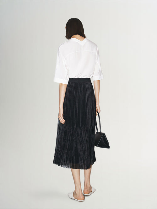 Load image 1 in gallery view. Pleated  MidI Skirt - MEILLEUR MOMENT OFFICIAL STORE NEW YORK 