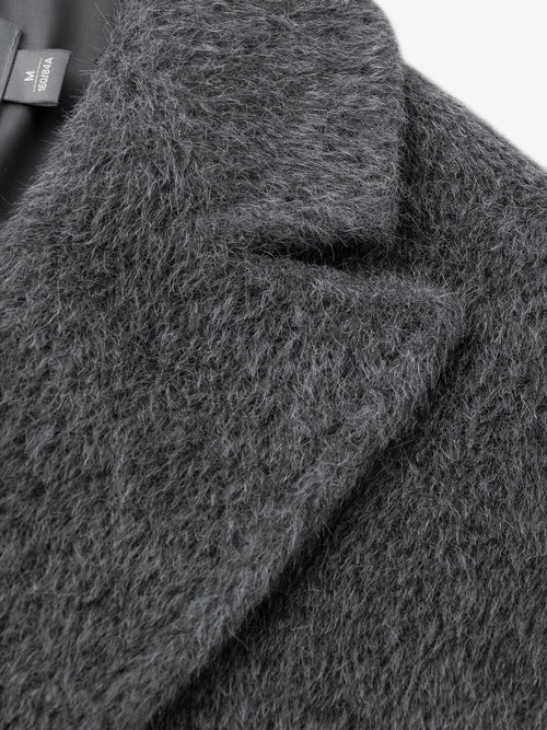 Load image 1 in gallery view. Peak Lapel Alpaca Wool Long Coat