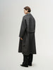 Women's Dark Gray Single Breasted Belted Wool Mid Length Coat 5EA270391