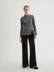 Pure Cashmere Half-Turtleneck Zip Sweater