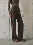 Dark Brown Straight-Leg Pants