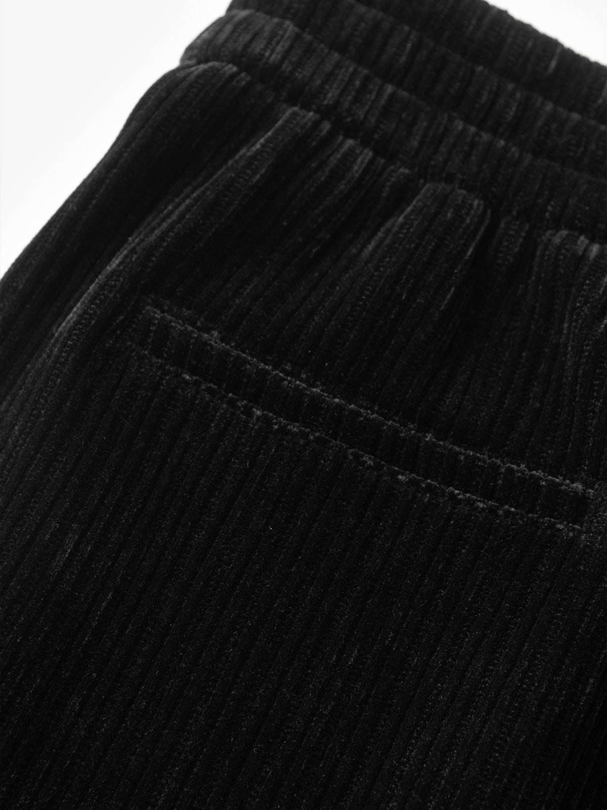 Close-up of black velvet fabric texture