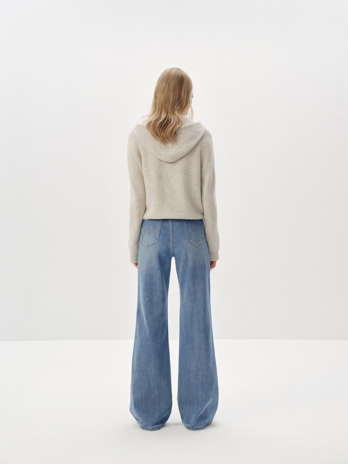 Ribbed Cashmere Hooded Sweater