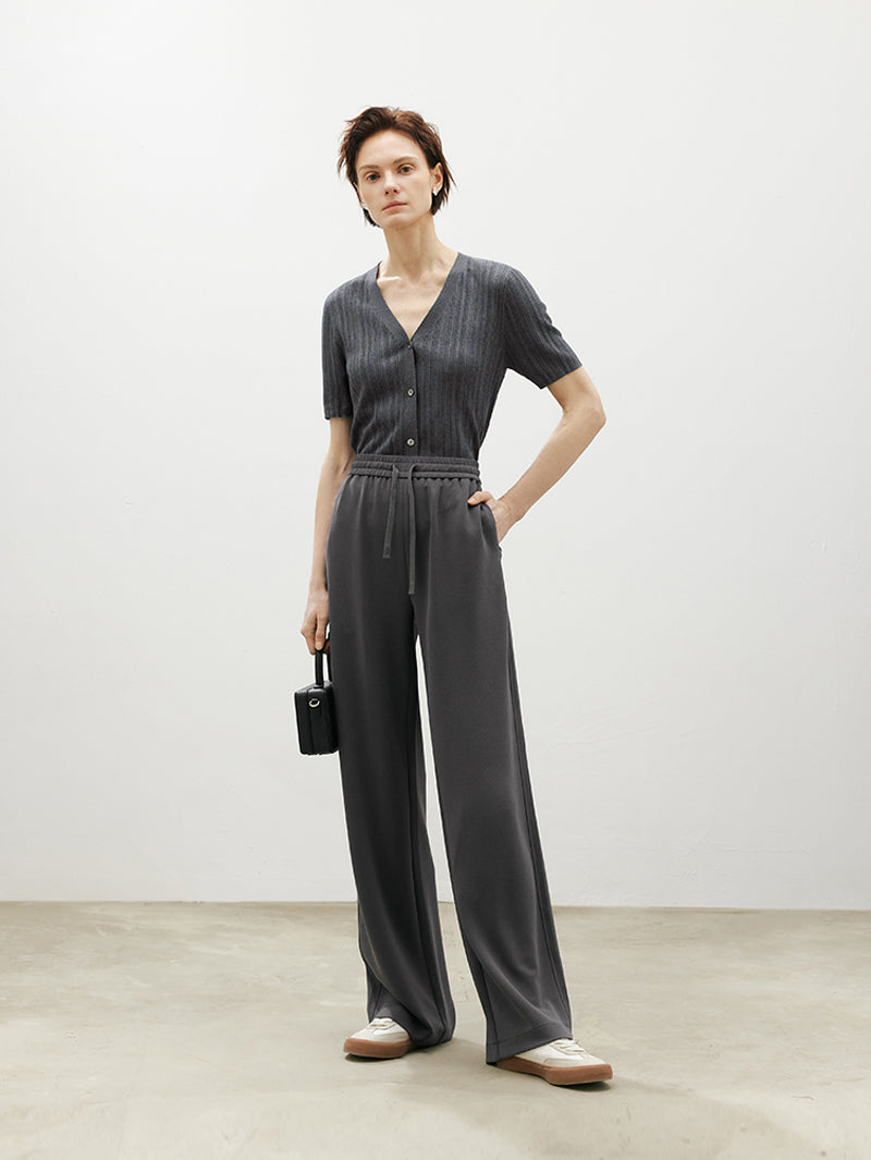 Straight-Fit Drawstring Trousers