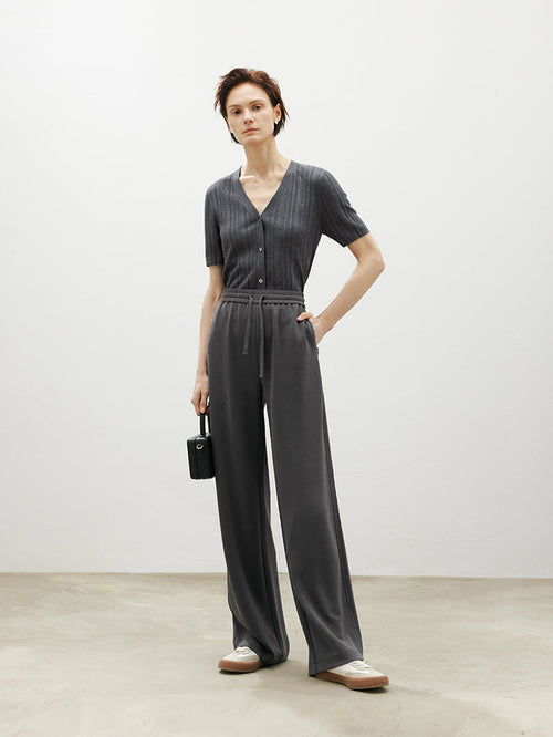 Load image 1 in gallery view. Straight-Fit Drawstring Trousers